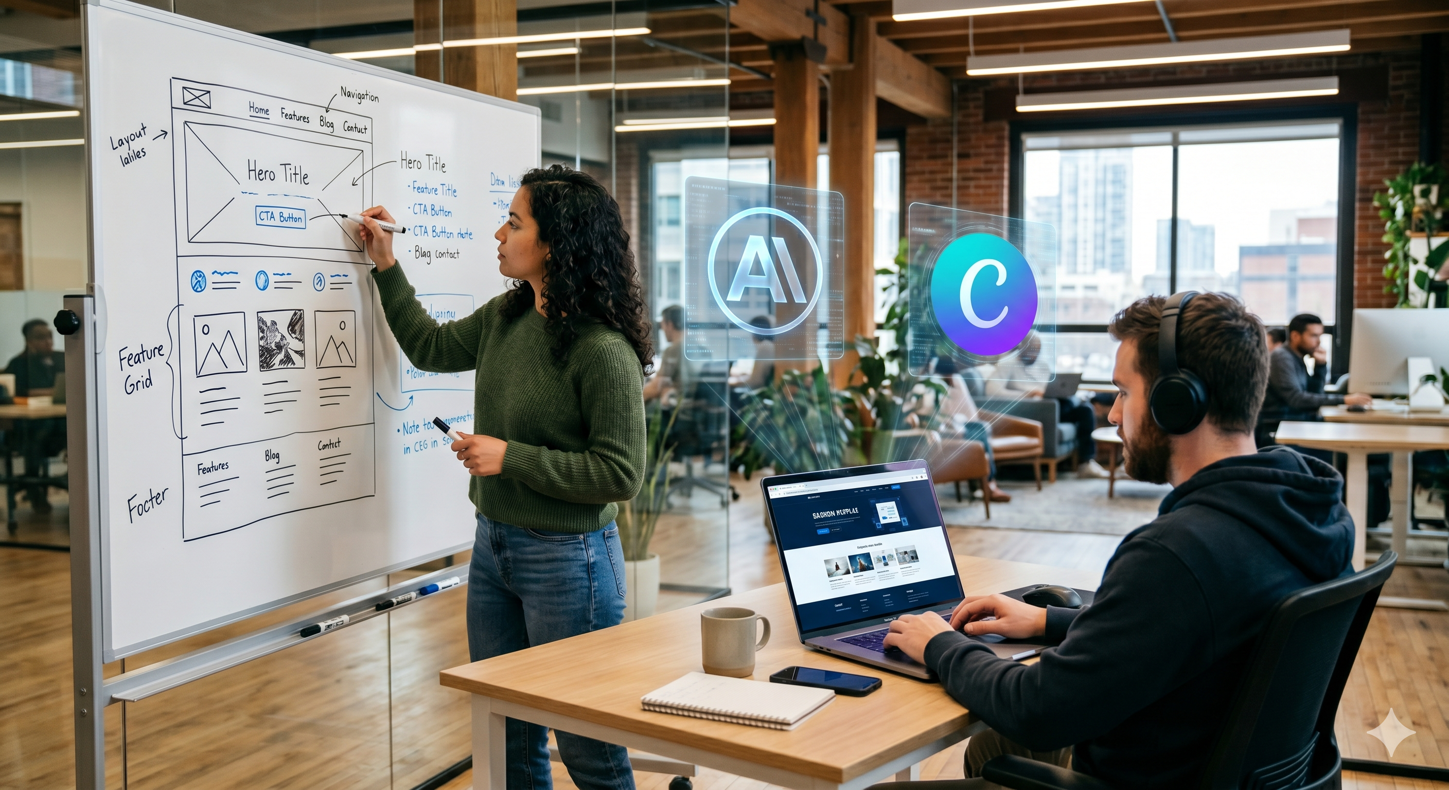 Monitor con código de programación en entorno de desarrollo moderno