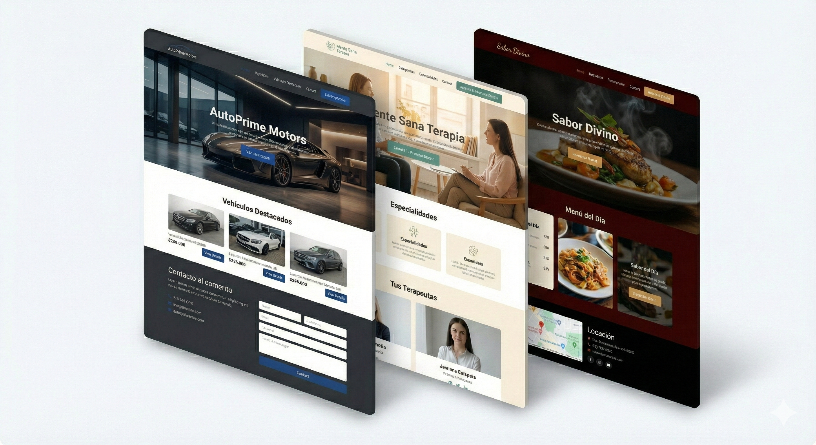 Vista previa de páginas web corporativas